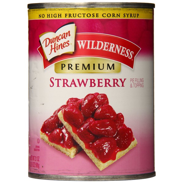 Wilderness Premium Pie Filling & Topping, Strawberry, 21 Ounce (Pack of 8)