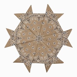 HankieWorld Bandanas 6&12 Pack Cotton 22inch Unisex Cowboy Kerchiefs(Khaki-6 pack)