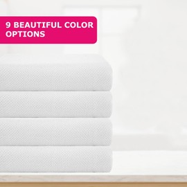 CASA COPENHAGEN Popcorn Textured 4 Pieces Bath Towel Set- White, 550 GSM 4 Bath Towel Rough & Tough Use Cotton Towels Gift Set for Bathroom