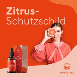 TRUE NATURE Organic Grapefruit Extract Drops - 1440 mg Organic Flavonoids / 100 ml High Dose - Organic Grapefruit - Vegan - Natural & No Additives - TRUE NATURE