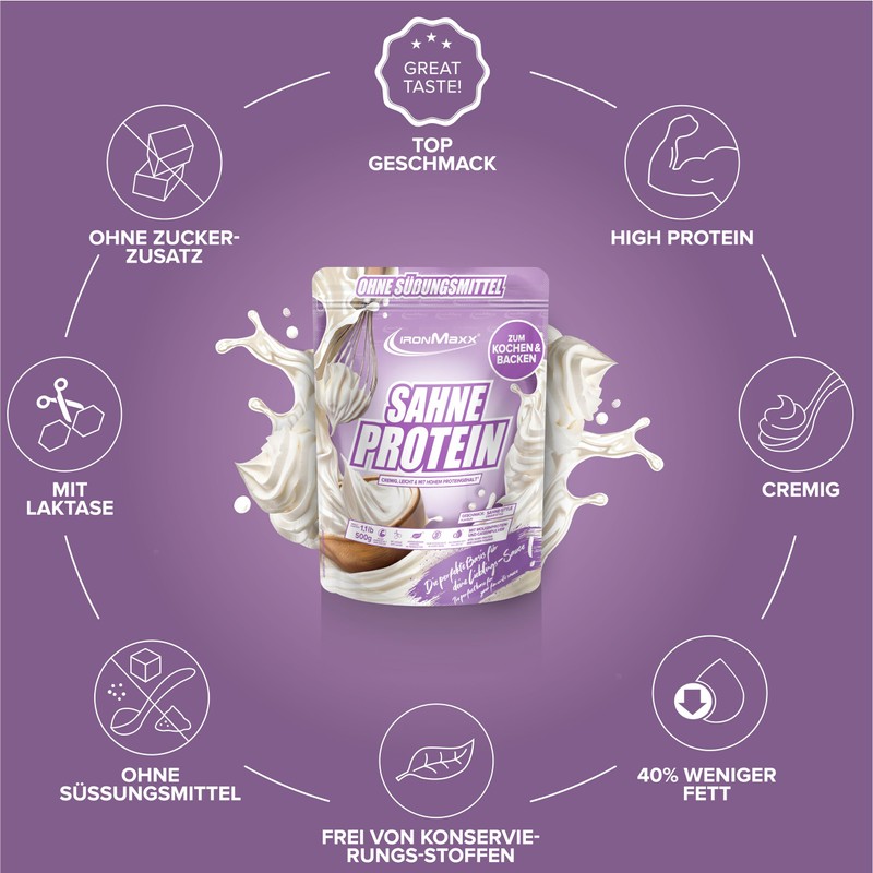 IronMaxx Cream Protein - 500 g Bag | Protein-Rich Cooking