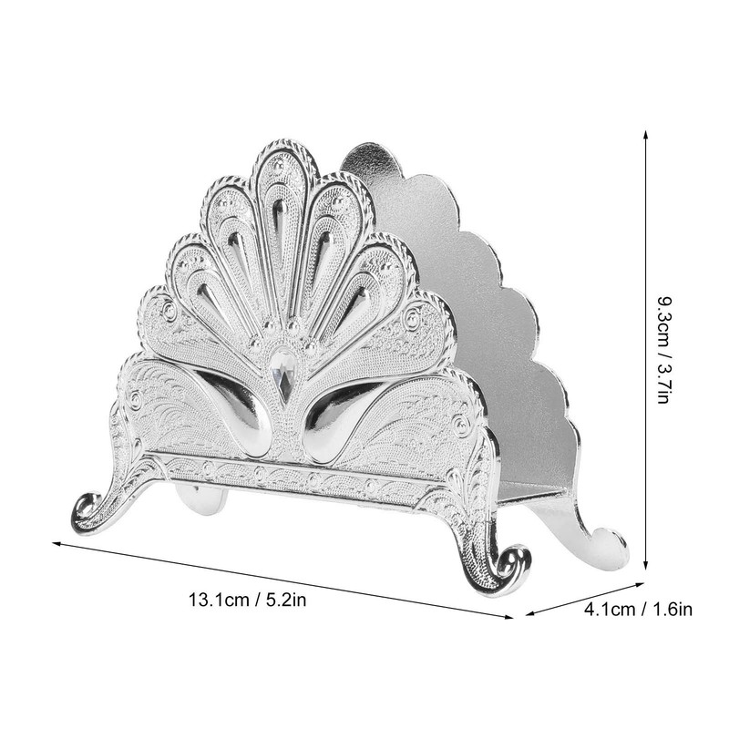 Napkin Holder Classical Metal Peacock Embossed European Style Table Tissue