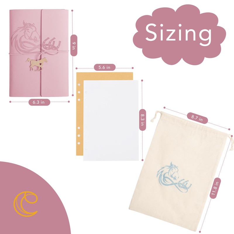 Cantik Horse Journal Notebook 7PC Set - Horse Notebook Gift