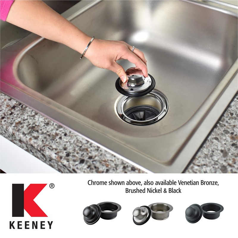 Keeney K5417VB Universal Garbage Disposal Flange and Stopper, Fits Standard