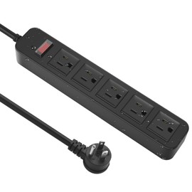 Outdoor Power Strip Waterproof with 5 Outlets, Garden Weatherproof Surge Protector, Christmas Multiple Outlet Exterior Socket for Lighting Appliances. 15FT Extension Cord Strip with Flat Plug.