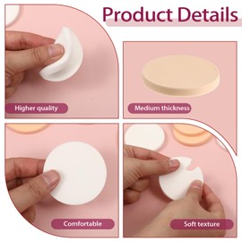 12PCS Round Makeup Sponges, Facial Powder Puff Makeup Sponge for Foundation Blending Cosmetic Sponges Beauty Foundation Powder Blender for All Skin Types Wet and Dry Dual Use(White Skin)