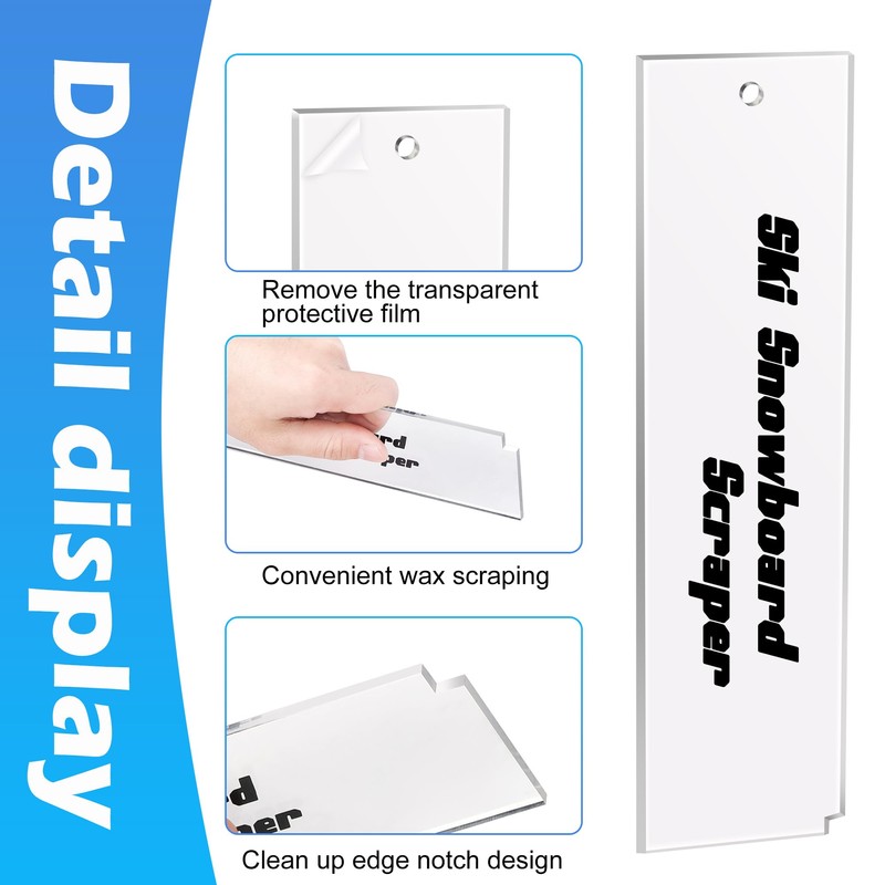 3 Pcs Snowboard Wax Plastic Scraper- Ski Wax Scraper- Ski