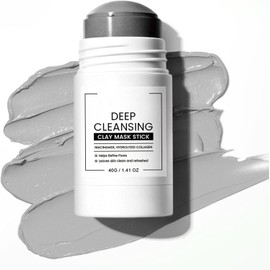 Mascarilla en Barra de Arcilla Volcánica, Limpieza Profunda de Poros, Elimina Puntos Negros, con Ácido Glicólico, Arcilla Natural de Alaska, Cremosa, para Todo Tipo de Piel,40g