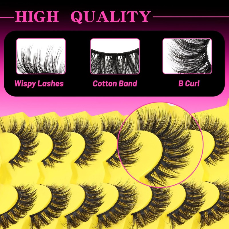 Lashes Cat Eye Eyelashes Fluffy Strip Lash Wispy Eyelash