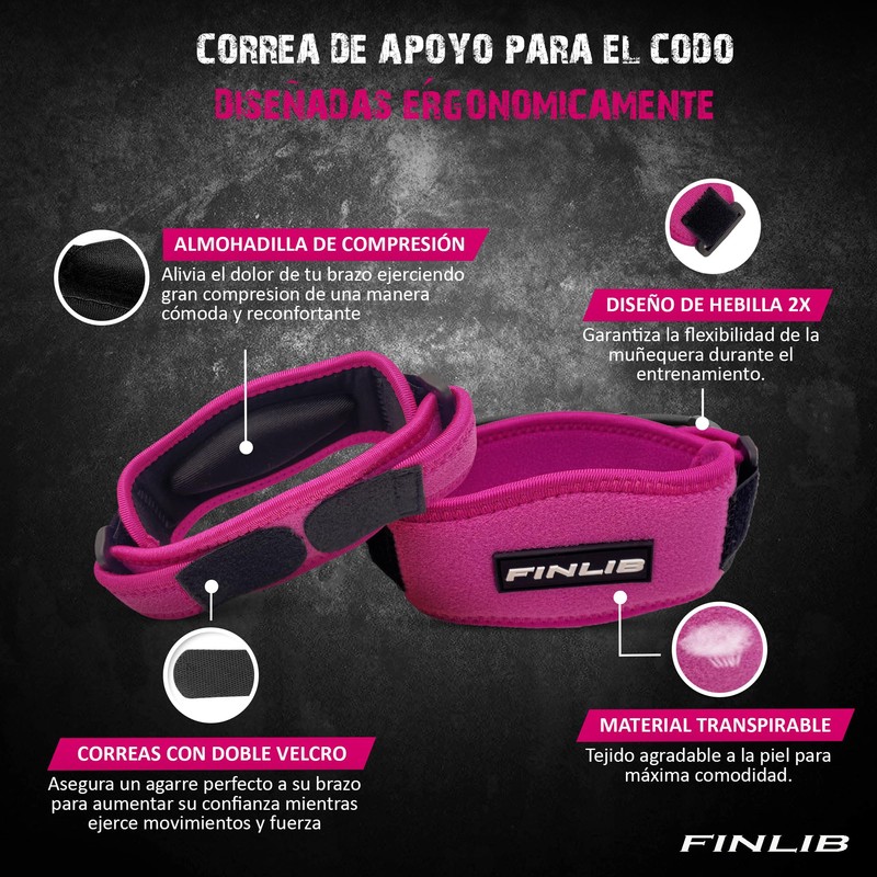 FINLIB 2 x Epicondylitis und Sehnenscheidenentzündung, schützt und lindert Unterarm-Armband,