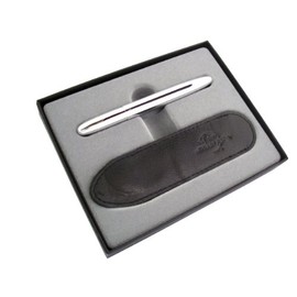 Fisher Bullet Space Pen with Black Leather Pouch - Chrome