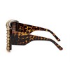FEISEDY Oversized Square Sunglasses for Women with Sparkling Rhinestone Thick