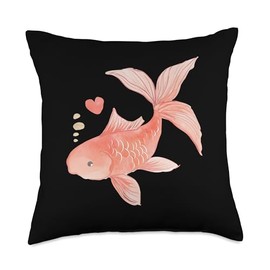 Cute Fancy Goldfish Aquarium Lovers Fish Keeper Enthusiast Throw Pillow