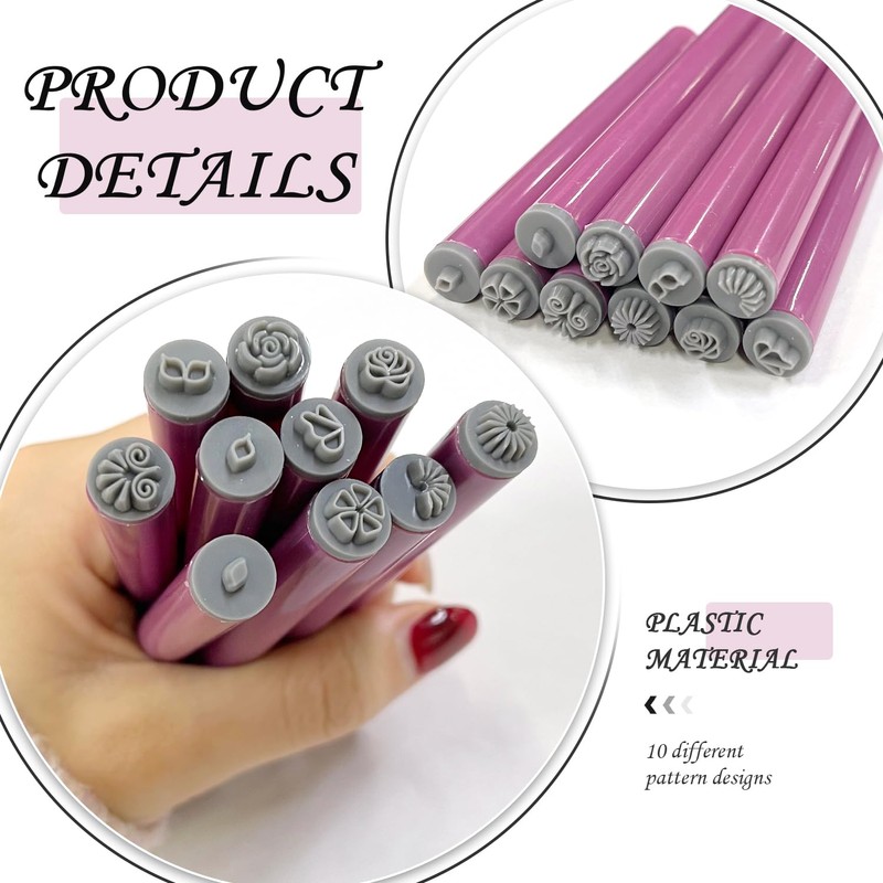 10 Pcs Nail Art Stamp Pens, Nail Decoration Tools, Nail