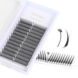 Anime Spire Lashes Premade Wings Eyelash Extensions Flat Root C D Curl 8-16mm Volume Fans Feather Shape Comic Individual Lashes for Salon (Fox Spire-D Curl, 14mm)