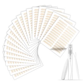 Ultra-Thin Invisible Lace Eyelid Tape 480 Count - Waterproof Double Eyelid Lifter Strips for Hooded/Droopy/Monolid Eyes Instant & Long-Lasting Eye Lift Stickers 20 Sheets Lace Pearl Base Parallel