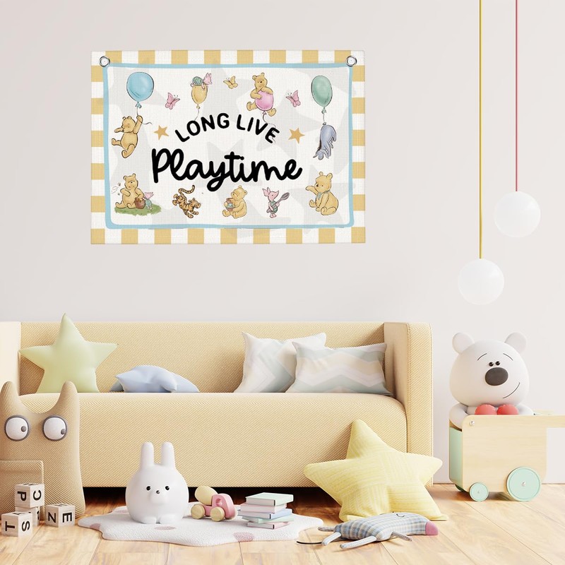 Long Live Playtime Banner Playroom Wall Decor for Kid Room