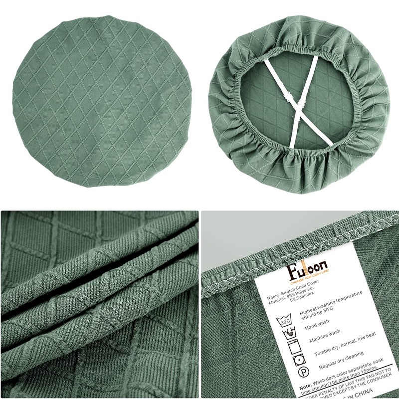 Fuloon Stretch Jacquard Chair Seat Covers Set of 6, Removable