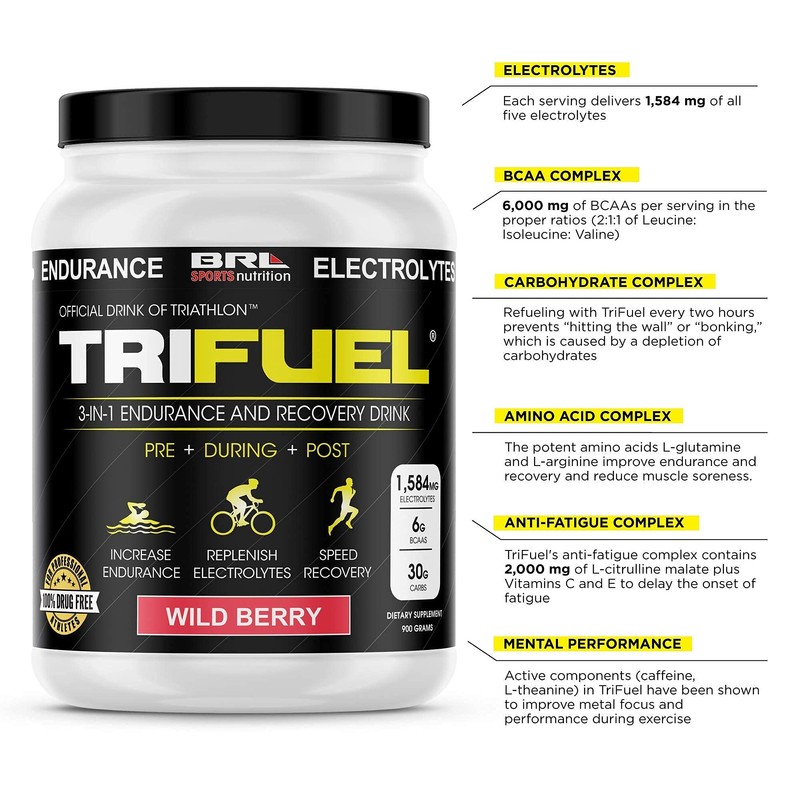 TRIFUEL - 3-in-1 Endurance and Recovery, Hydration, BCAA, Electrolyte Enhanced