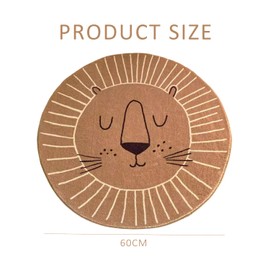 EHDWXVZM 1 Piece Children's Crawling Rug, Cartoon Animal Rug, Round Children's Rug, Bedroom Children's Rug, Washable Rug