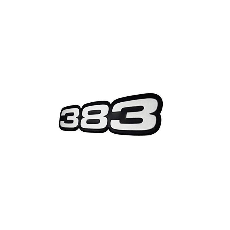 VMS RACING 383 Silver on Black Highly Polished Aluminum Emblem