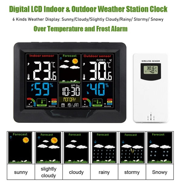 Unbranded/Generic Wireless LCD Digital Indoor & Outdoor Weather Station Clock