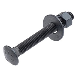 1/2 in. x 4 in. Black Carriage Bolt Kit Includes 12 Bolts, 12 Washers, and 12 Nuts, Ceramic Black Ruspert Coated for Exterior Use - 2X Rust Resistance of Galvanized by Makers Bolt