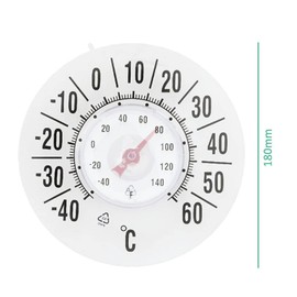 High Accuracy Window Thermometer Temperature Indoor/Outdoor Waterproof Dial Round Temp Monitor Suction Type for Home Outdoor Window Thermometer Suction Window Thermometer for Outside Temperature