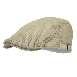 WITHMOONS Ivy Cap Summer Mesh Newsboy Irish Golf Hats MZ30038 (Mesh_Beige)