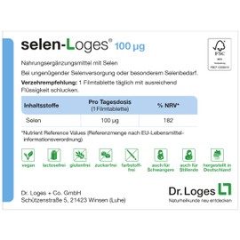selen-Loges® 100 µg – 60 Film-Coated Tablets – Dietary Supplement with Selenium