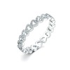 Savlano 925 Sterling Silver Bezel Hearts Stackable Ring Band for