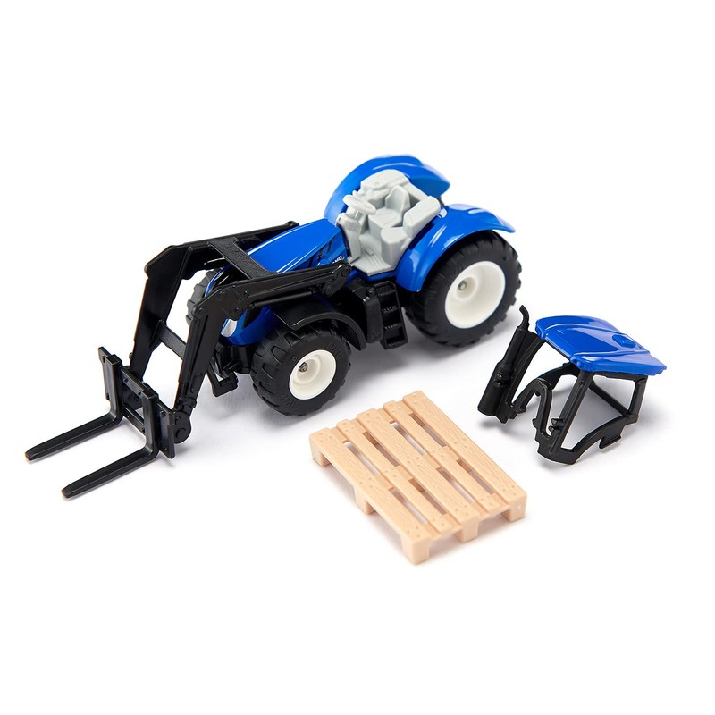 siku 1544, New Holland Tractor with Pallet Fork and Pallet,