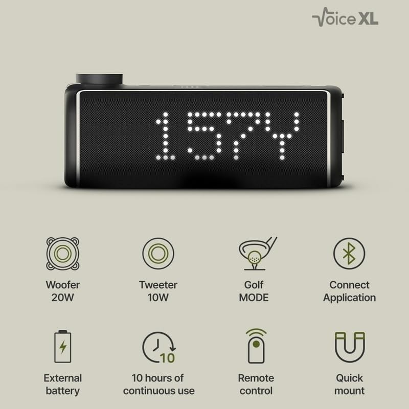 GOLFBUDDY Voice XL Magnetic Golf GPS Speaker - Distances Visible,
