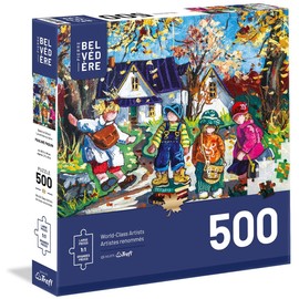Pierre Belvédère • 500 Large Piece Puzzle • P. Paquin: Back to School • 68 x 48 cm • World-Class Artists Collection • Jigsaw Family Puzzle Table Game • 670565