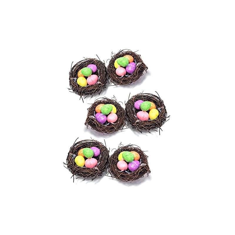 By Robelli Multicolour Easter Eggs In Wooden Nest Egg Decorations