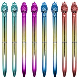 Maydahui 12 PCS Multicolor Pineapple Ballpoint Pen Retractable Fruit Pens Colorful Novelty Pen Black Ink for School Home Party