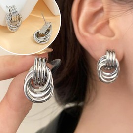 Dupes Earrings, Large Lightweight Water Drop Earrings, Hypoallergenic Chunky Golden Gold Earrings, Gold-Plated Waterdrop Thick Hoop Earrings, Fashion Jewellery for Women Girls Gifts, 1