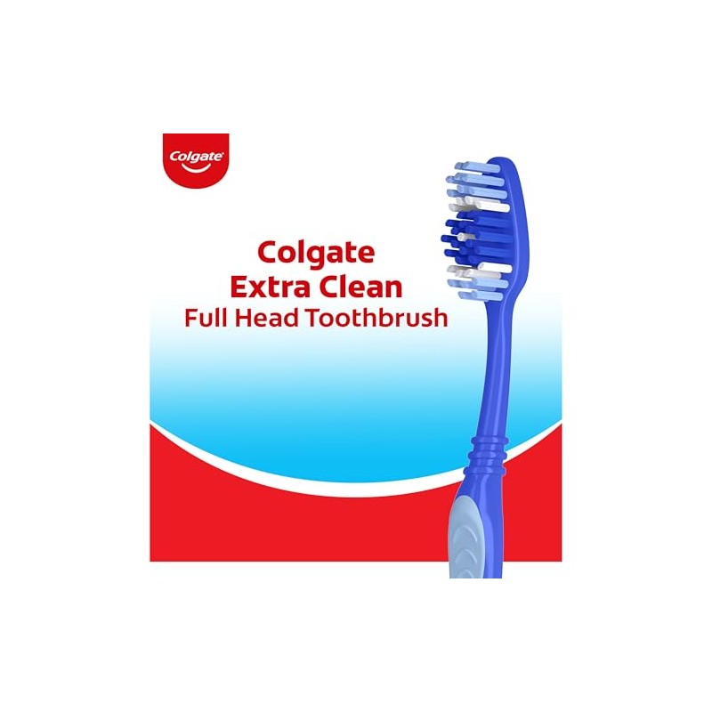 Colgate Extra Clean Full Head Toothbrush, Medium - 6 Count