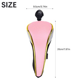 Andux 3Pcs/Set Gold Golf Hybrids Club Head Covers with Dial No. Tag MT/HY11 (Pink)