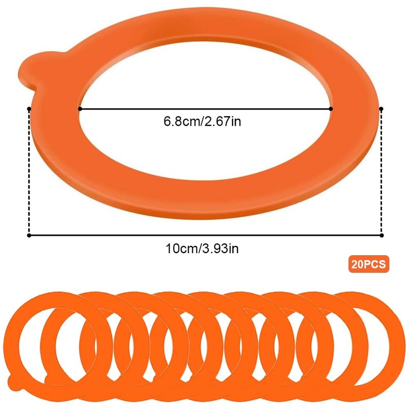 Rubber Rings for Jars, Pack of 20 Sealing Rings for