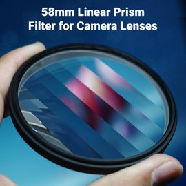 Linear Repeater Lens Filter for Photography, Camera Filter Linear Glass Prism MRC, Blur Prism Filter for Portrait Landscape Photography Accessory (72mm)