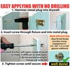 zalati Hammer Drive Anchor 60pcs Drywall Self-Drilling Anchor Screws Anchor