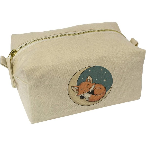 'Moon Fox' Canvas Wash Bag/Makeup Case (CS00041277)