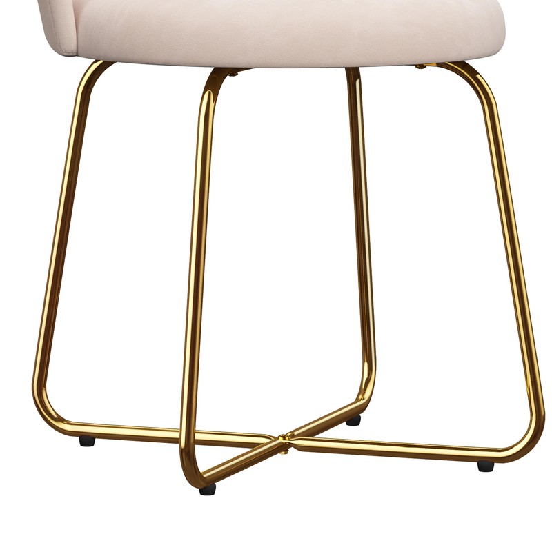 Hillsdale Marisol Metal Vanity Stool for Makeup Room or Bathroom,