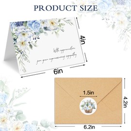 CYGGUN 25 Funeral Thank You Cards with Envelopes and Matching Stickers, Watercolor Rose Designs Sympathy Card 4x6 inch for Funeral Family Friends Loved Ones