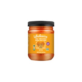 Wholesome Sweeteners 16-Ounce Organic Raw Unfiltered White Honey Jar, 100% Pure, Fair Trade Certified, Non GMO Project Verified, & Gluten Free Sweetener, 1 Pack