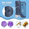 LAKWAR 60x-120x Mini Pocket Microscope for Kids Adults, Portable Handheld