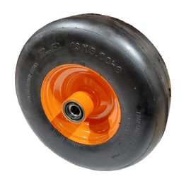 Proven Part Flat Free Wheel Assembly 13X5X6, Fits Scag Turf Tiger, Orange, Metal, Lawn Mower Wheel