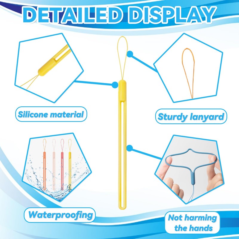 Binxus 28 Pcs Multicolor Silicone Wrist Lanyard, Keychain, Phone Camera