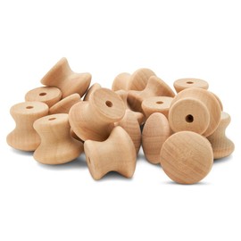Woodpeckers 3/4-inch Birch Wood End Grain Knobs, Pack of 50 Unfinished Small Wooden Cabinet and Furniture Knobs